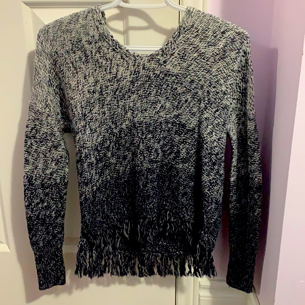 Knitted Hoodie | Hollister | Navy blue and grey | XS